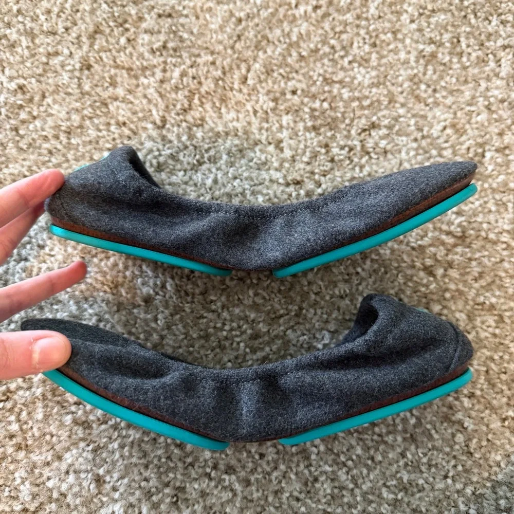 Tieks Graystone Vegan wool ballet flats 6 foldable comfort casual office casual